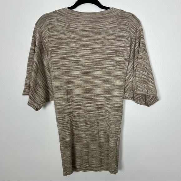 Kenzie NWT Metallic Gold Blouse V Neck Dolman Sleeves Banded Hem Size Small - Picture 4 of 5